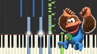 Donkey Kong Country 3 - Tree Stage (SNES) - Recorded by alexsteb [Piano Tutorial] // Synthesia