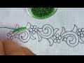 beaded hand embroidery border,beads work for dress,easy embroidery tutorial