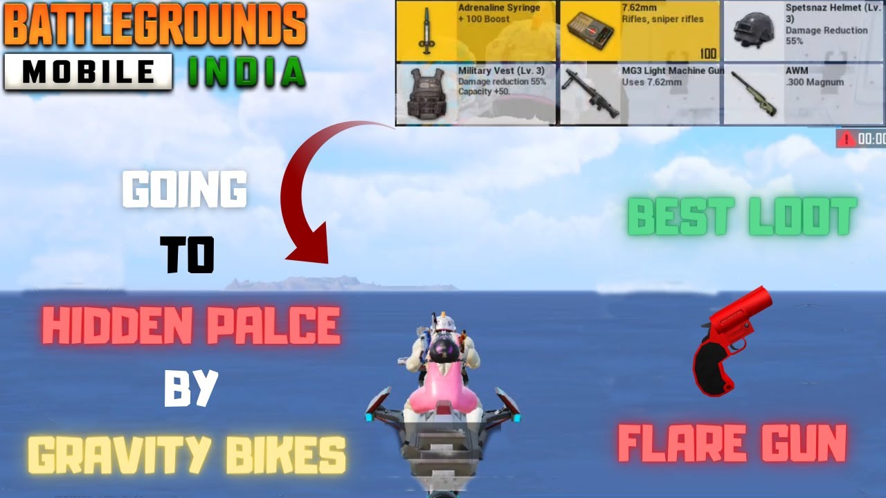 Traveling To Spawn Island Hidden Place By Anti Gravity Bike Got Flare Gun Best Loot BGMI1