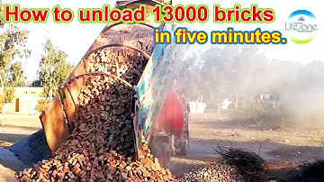 Unloading Truck Pass ✔ 13000 bricks from an old automatic dumper