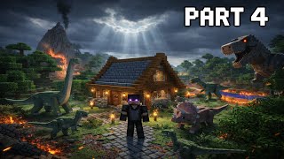 Surviving 100 Days on a Dinosaur Island in Minecraft #survival #4 #dinosaurs