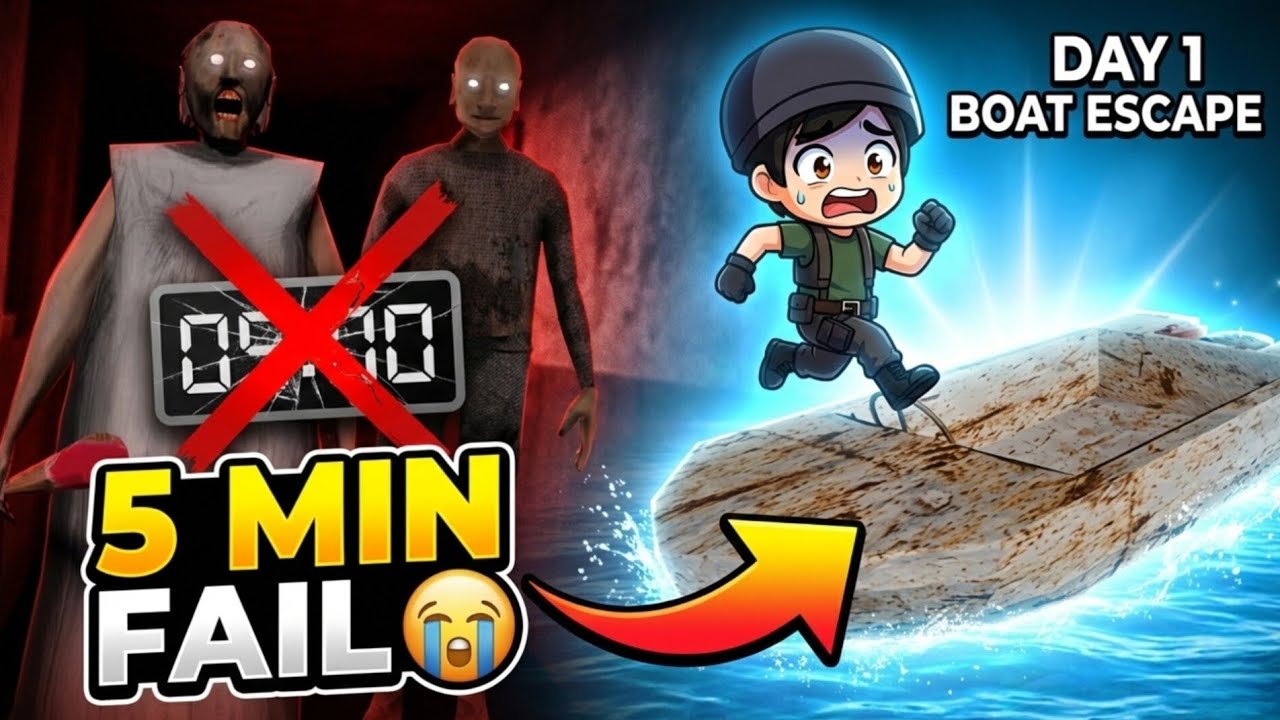 I Tried Escaping Granny Chapter 2 in 5 Minutes… FAILED 😭 | Day 1 Boat Escape‼️