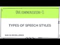 SPEECH STYLES AND THEIR EXAMPLES