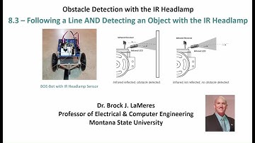 Arduino-Based Robotics: 8.3 -- Following a Line and Detecting an Object with the IR Headlamps