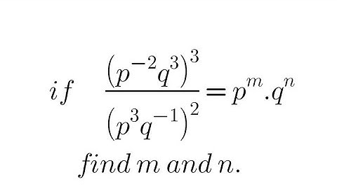 Solve (p⁻²q³)³ / (p³q⁻¹) = pᵐqⁿ | WAEC & SAT Laws of Indices Question | Find m and n Step-by-Step
