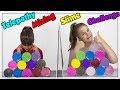 Twin telepathy mixing slime challenge  adding too much slime