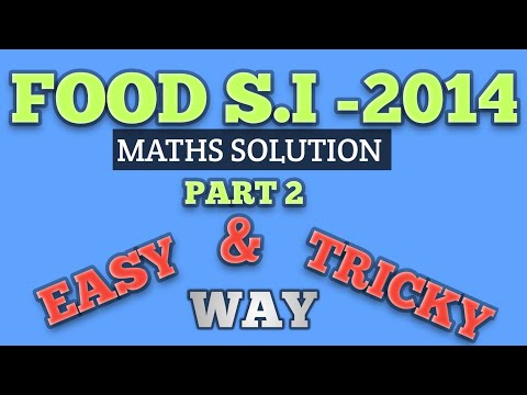Food S.I -2014 maths solution//wbpsc food si math question paper solve