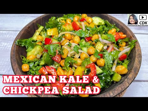 MEXICAN KALE & CHICKPEA SALAD | Vegan Protein Salad Recipe | Salad for Weight Loss | Chickpea Salad