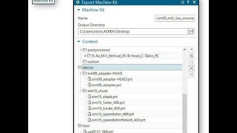 Export Machine Kit with Device and Tool in NX CAM