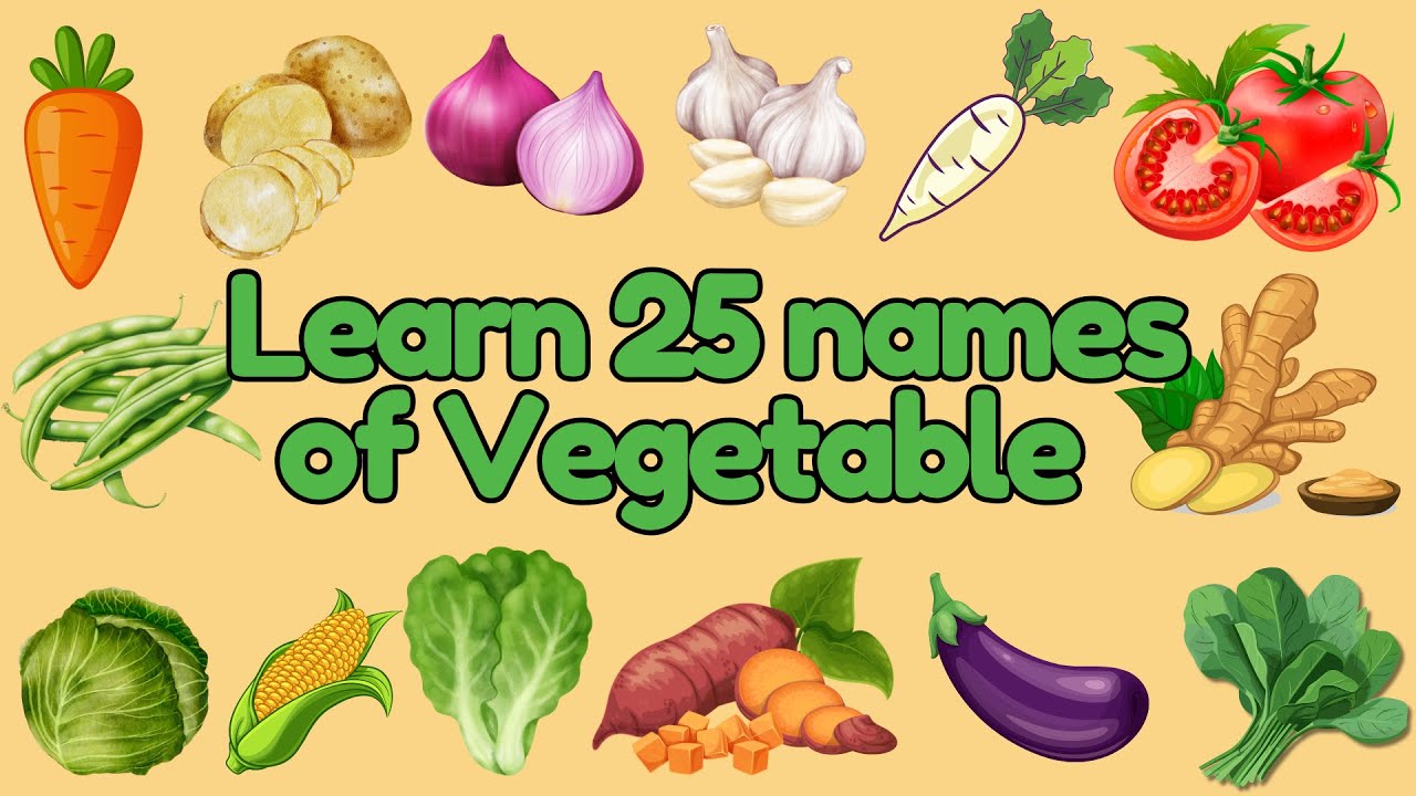 Mengenal 25 Nama Sayuran 🥬🥔 | Video Edukasi Anak Bahasa Indonesia & Inggris