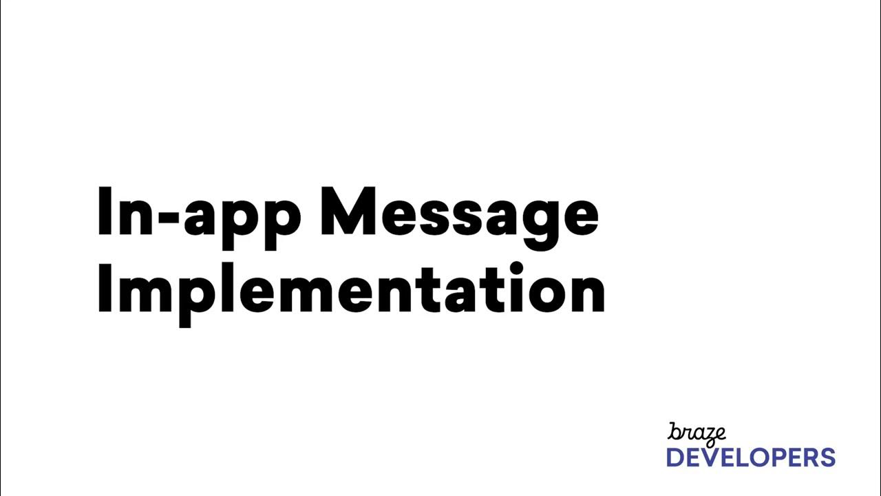 InApp Message Implementation with Braze ( SDK) YouTube