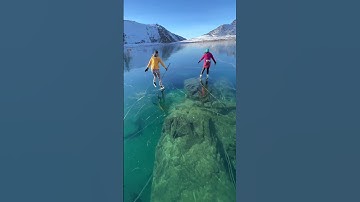 Thumbnail of Rabbit Lake see-through ice skating, Alaska