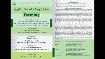Webinar on "Applications of AI and IoT in Farming"