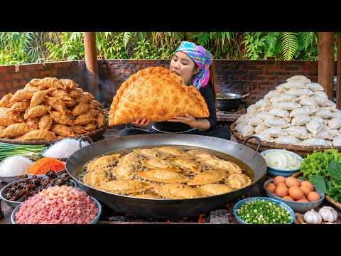 Meat dumpling recipe: Duong cooked crispy fried dumplings for market sale with Nhi, Khoi & Tuyet