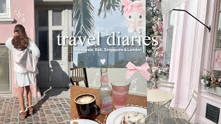 travel diaries bali, singapore & london vlog, cafe hopping, sanrio thrift shopping + more