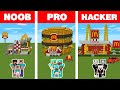 Minecraft NOOB vs PRO vs HACKER: FAMILY MCDONALDS HOUSE BUILD CHALLENGE / Animation