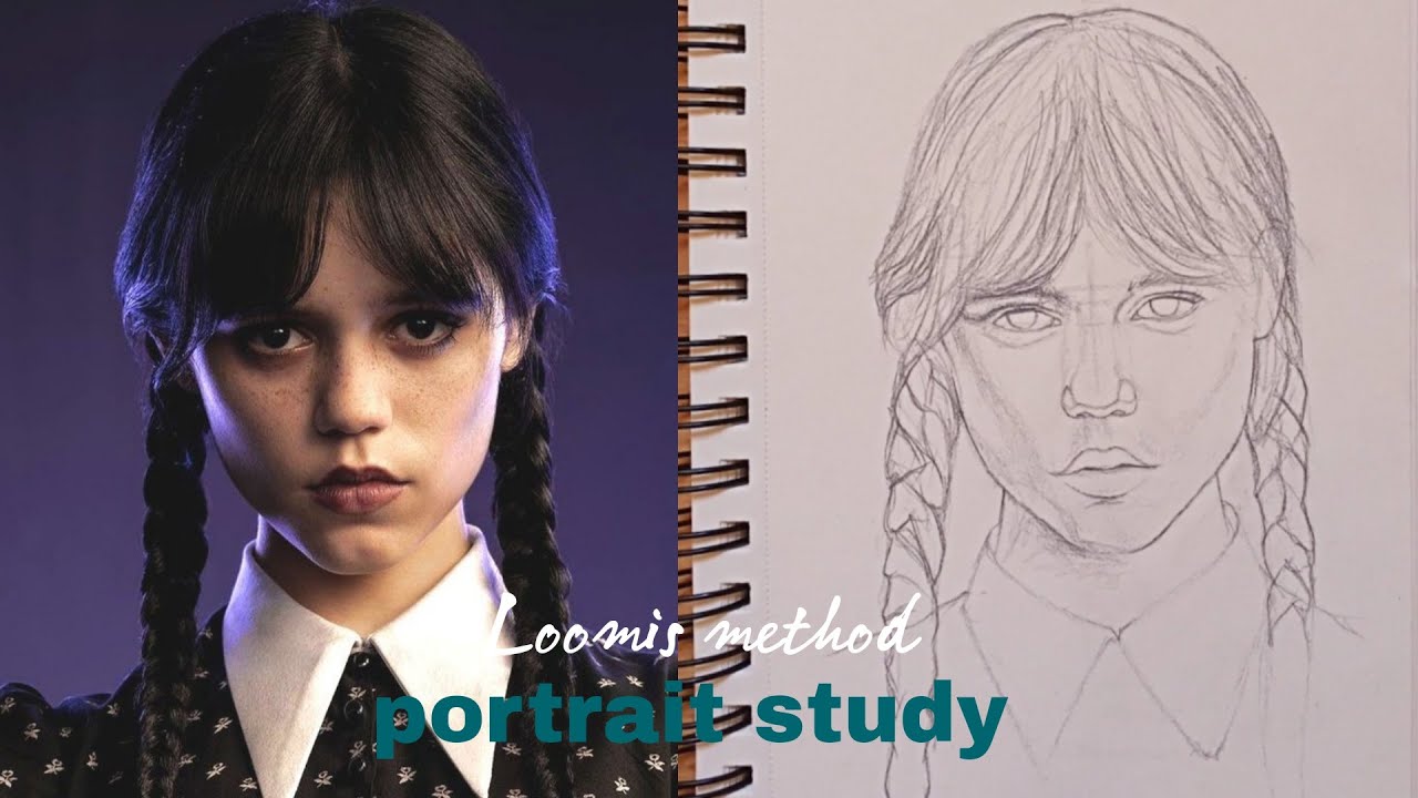 How to draw a portrait using Loomis method front view _part 1 - YouTube