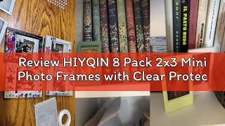 Review HIYQIN 8 Pack 2x3 Mini Photo Frames with Clear Protective Film - Black & Green, Compatible wi
