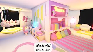 CUTE PINK AESTHETIC UNICORN HOUSE ? | Adopt Me - Speed Build