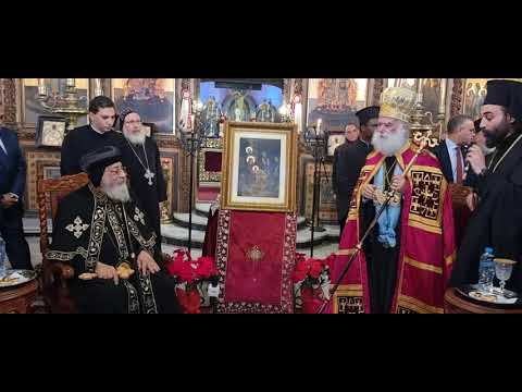Ο Πατρ.Αλεξ/αςκαι Πάσης Αφρικής Θεόδωρος υποδέχεται τον Πατριάρχη των  Κοπτών ανήμερα των Χριστ/νων