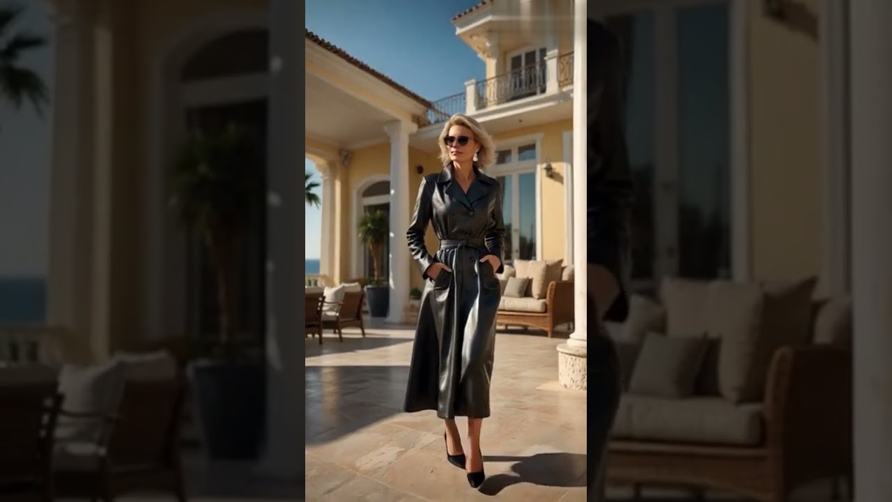 Elegant Mature Women in Stunning Leather Coats  