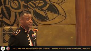 Brigadier General Carter’s remarks during the 247th United States Marine Corps Birthday Ball 2022