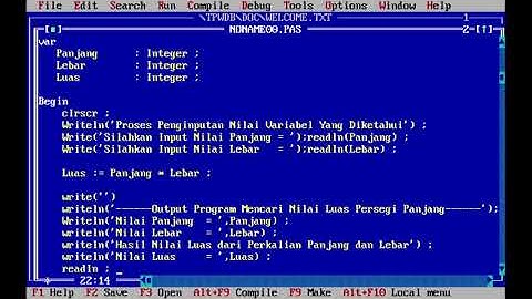 Program Mencari Nilai Luas Persegi Panjang | Pascal