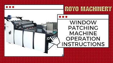 Window Patching Machine RGK-1080T Operation Instructions