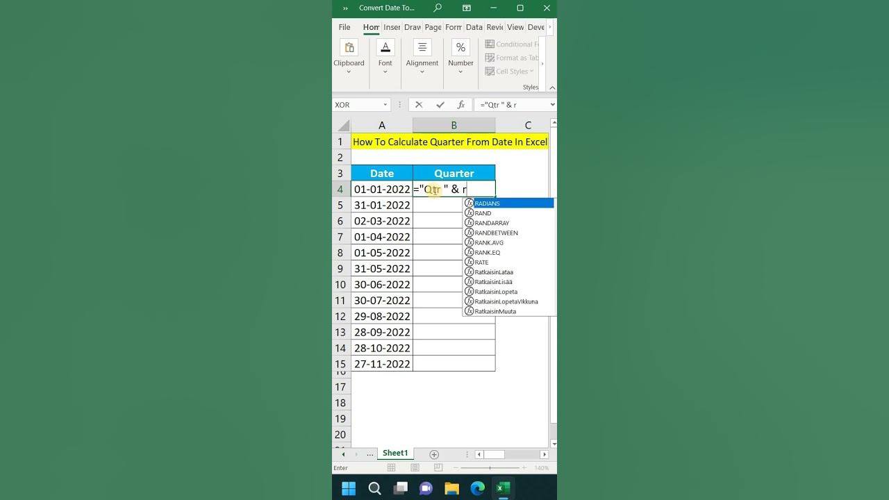 how-to-calculate-quarter-from-date-in-excel-excel-tricks-shorts