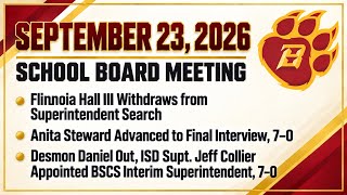 Full September 23rd, 2026 - BSCS Special School Board Meeting News