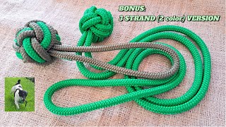 DIY Dog Toy out of Rope  2 Strand Celtic Button Knot with Handle  Bonus: 3 Strand (2 color) Knot