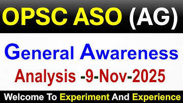 2025 OPSC ASO General Awareness Analysis | Unofficial Ans Key | #opsc #opscaso #opscaso2025