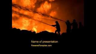 Full Fire Fighting On Massive Fire PowerPoint Template by PoweredTemplate.com Update