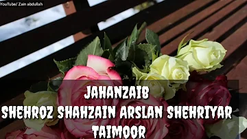 Jahanzaib Shehroz Shahzain Arslan Shehriyar Taimoor name WhatsApp status