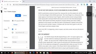 Windows 10 How to print web pages or articles  with Google Chrome web browser