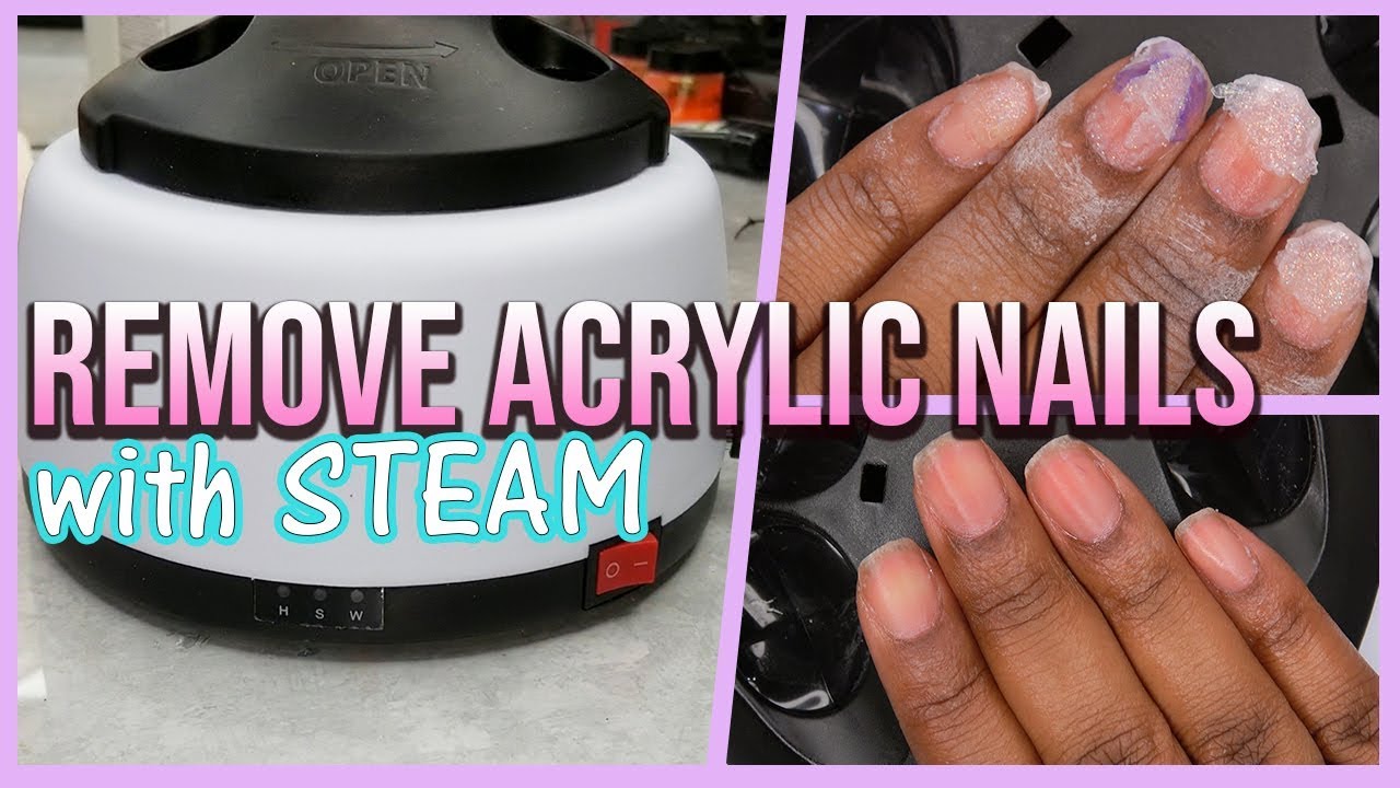 Acrylic Nails Tutorial How To Remove Acrylic Nails With Steam Gearbest Haul Youtube