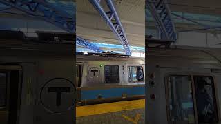 MBTA Blue Line Train Raising Pantograph