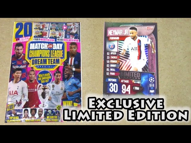 NEYMAR JR. GOLD LIMITED EDITION TOPPS MATCH ATTAX 2019-20