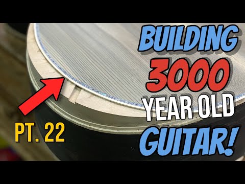 How To Build an Acoustic Guitar Episode 22 (Purfling and Abalone Around the Bass Side and Arm Bevel)