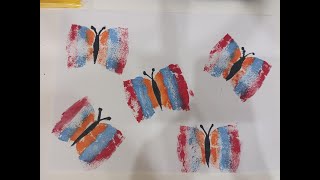 Sponge Painted Butterfly Craft For Kids | Beautiful Easy Painting Ideas