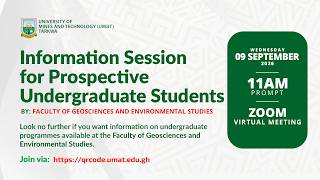 Information Session for Prospective Undergraduate Students — Faculty of Geosciences and Env. Studies
