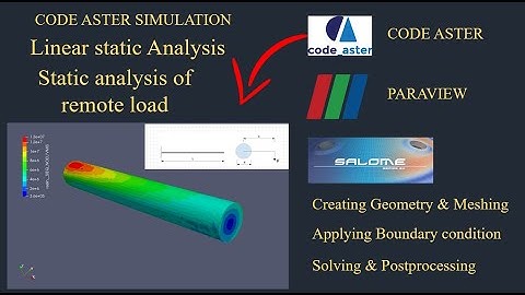 Cantilever beam with remote load analysis using code aster|salome meca tutorial|paraview tutorial