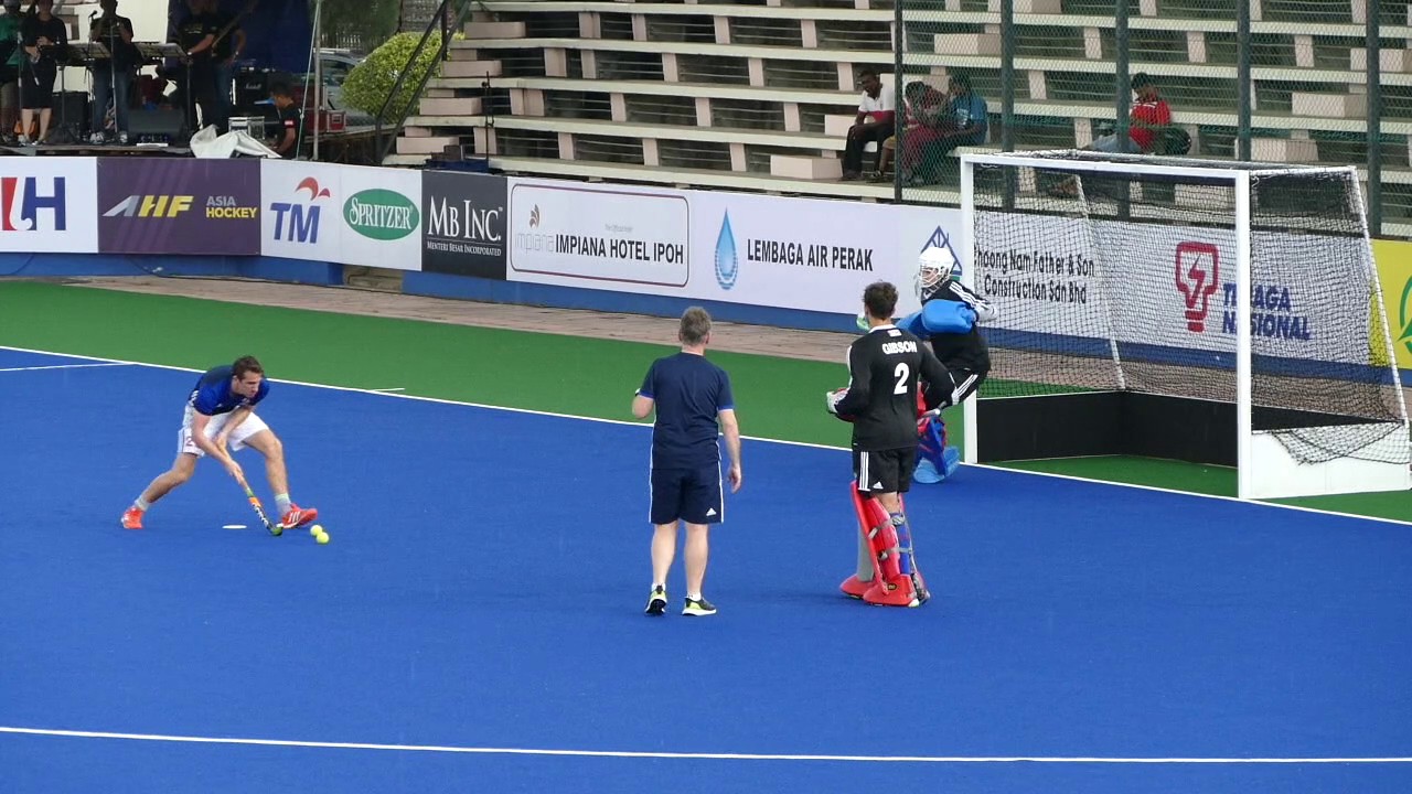 Great Britain warm up hockey keeper drill YouTube