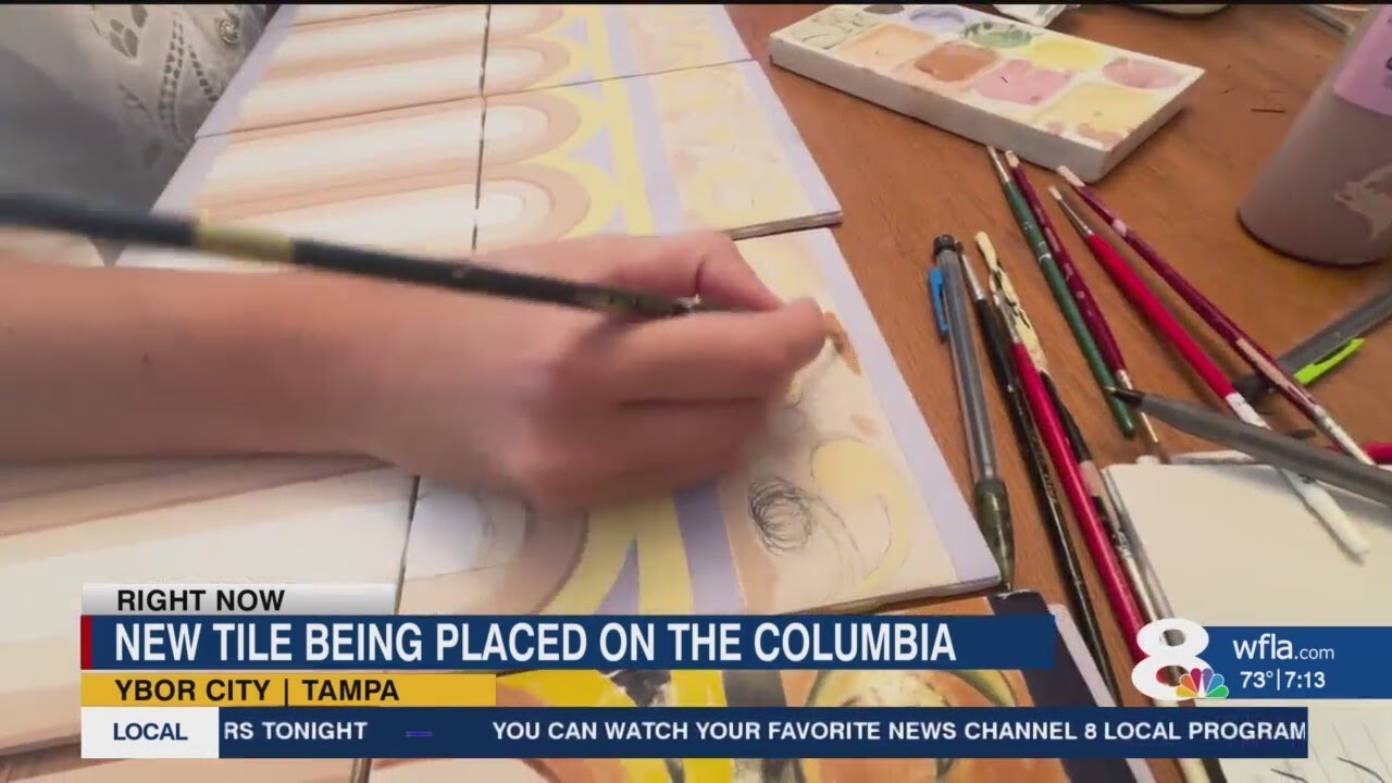 Father/daughter duo take on painting new tiles for the iconic 'Columbia' restaurant