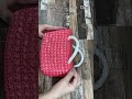 【Crochet】【平巻テープ赤】【コーラルシェル Bag】 #hikaママ＃平巻テープ Bag
