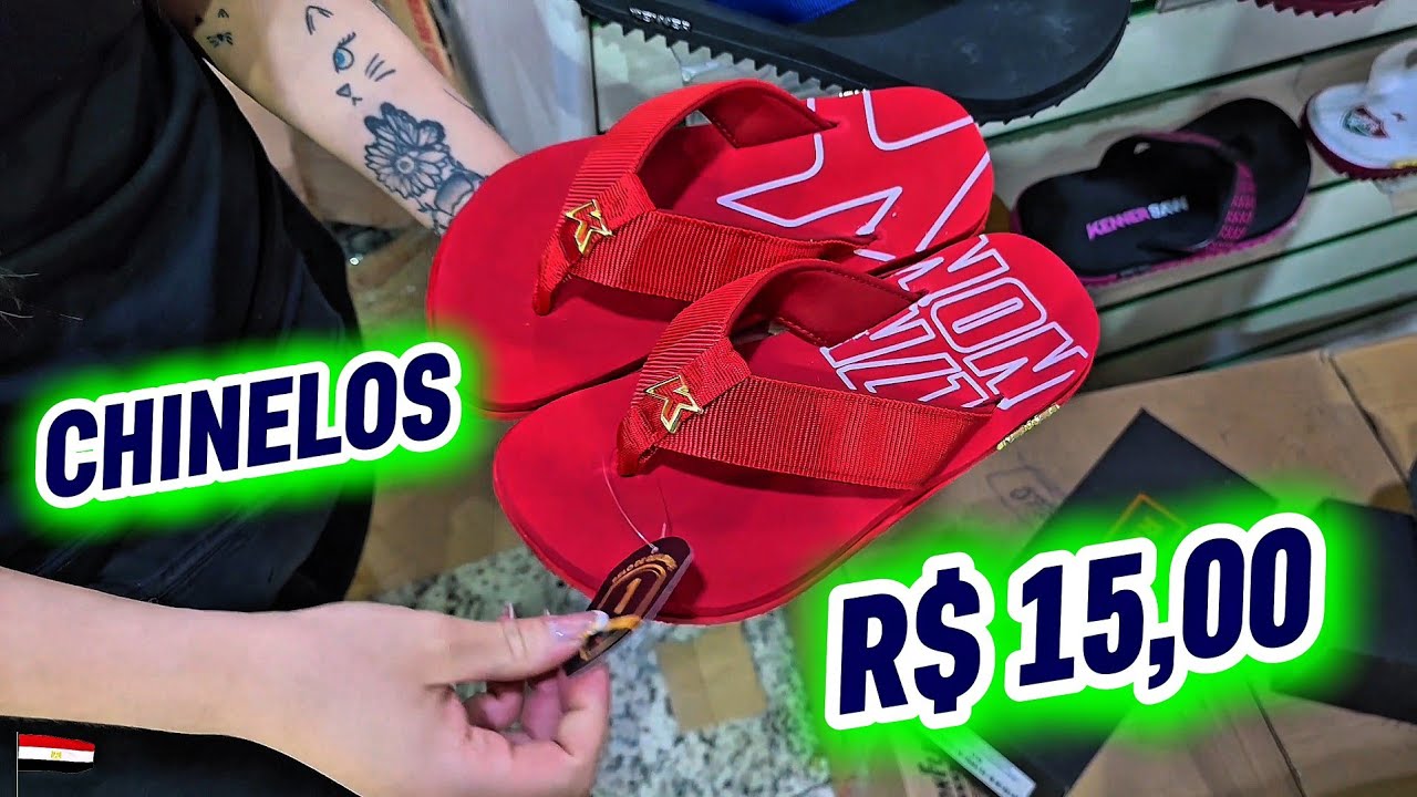 15 REAIS É O PREÇO MAIS BARATO DO CHINELO NO BRÁS! 😱Fonte PESADA de Chinelos no Shopping Stunt BRÁS!