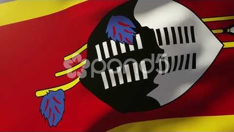Swaziland Flag Waving In The Wind. Looping Sun Rises Style. Animation Loop