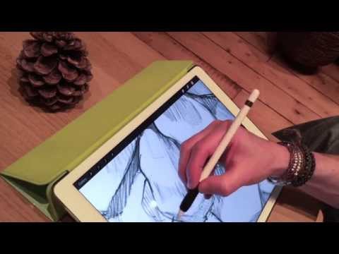 Apple Pencil drawing demo  1 on iPad Pro and artist s review