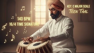 Teen Taal Loop 140 BPM with tanpura | Tabla Rhythm for Practice, Meditation, and Concentration