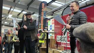 Henry Cole Giving Awards to the Winners at the Newark Classic Bike Show Sunday 11th January